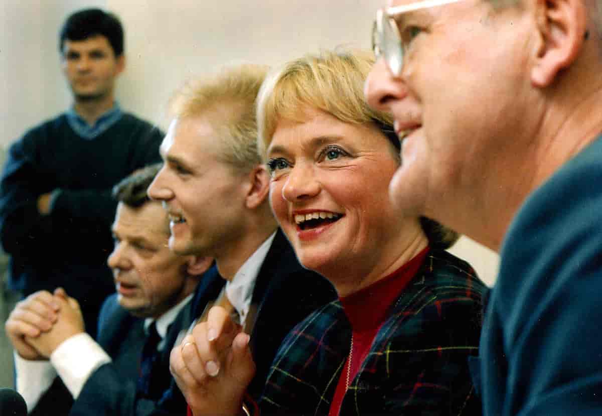 Pia Kjærsgaard ved stiftelsen af DF i 1995.