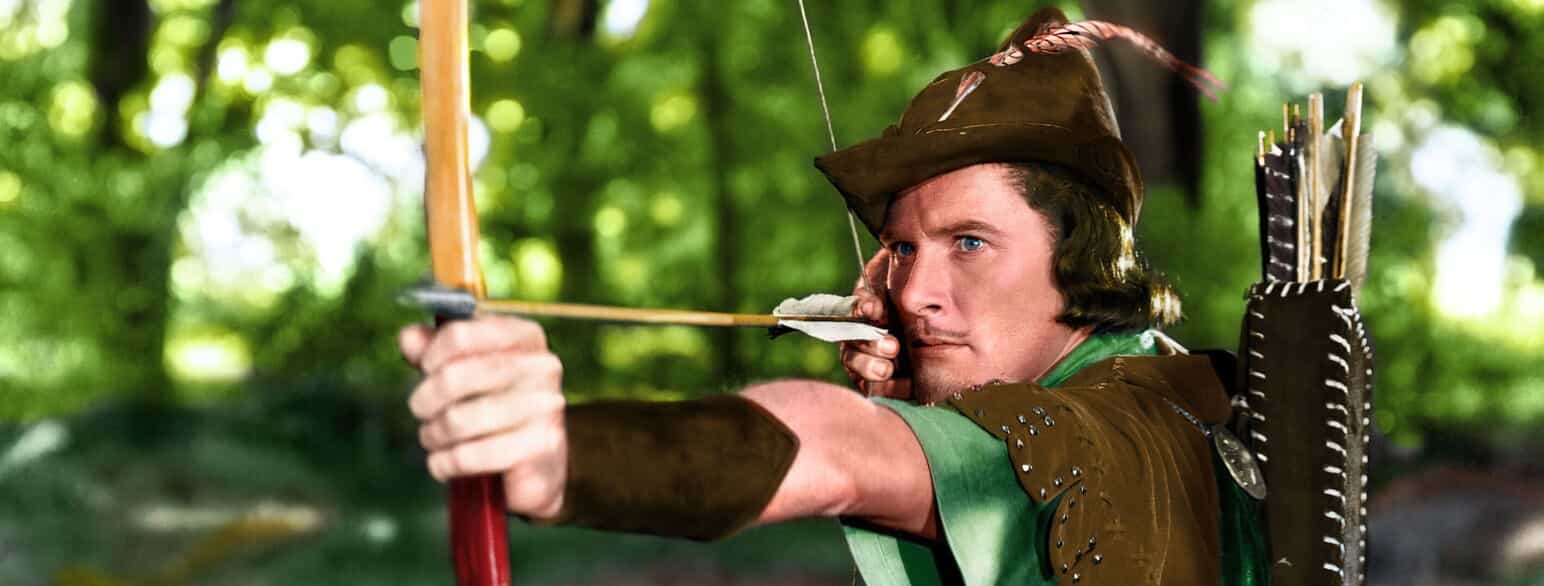 Errol Flynn i "The Adventures of Robin Hood" fra 1938