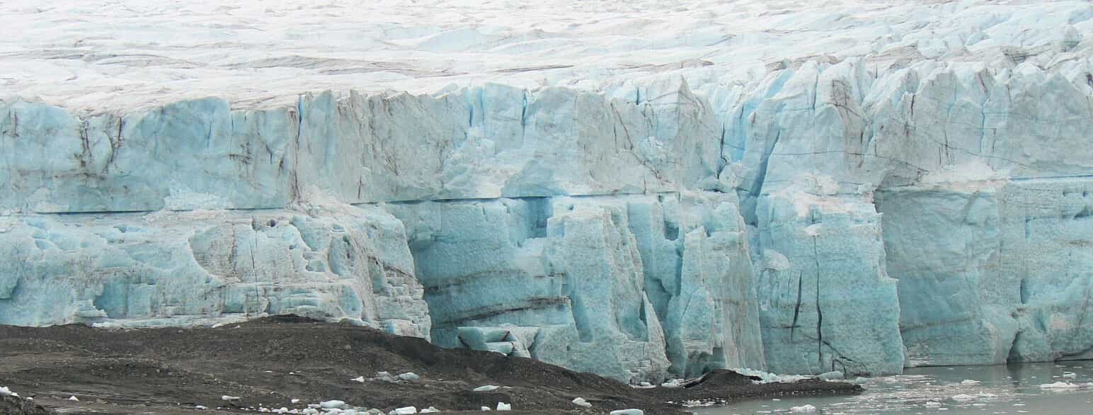 Den tømte gletsjersø ved Kangerlussuaq i september 2007