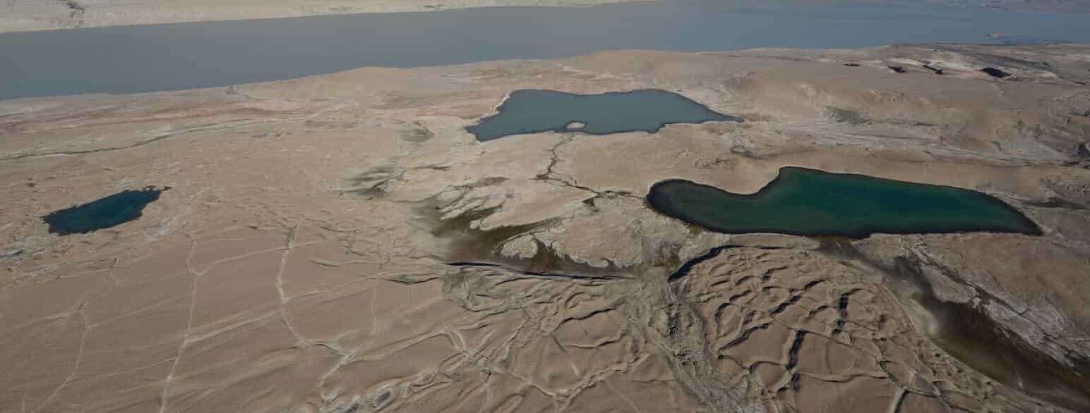 Polygonjorde findes vidt udbredt, hvor der er kontinuert permafrost. Her ses polygonjorde nær Brønlundhus i Peary Land