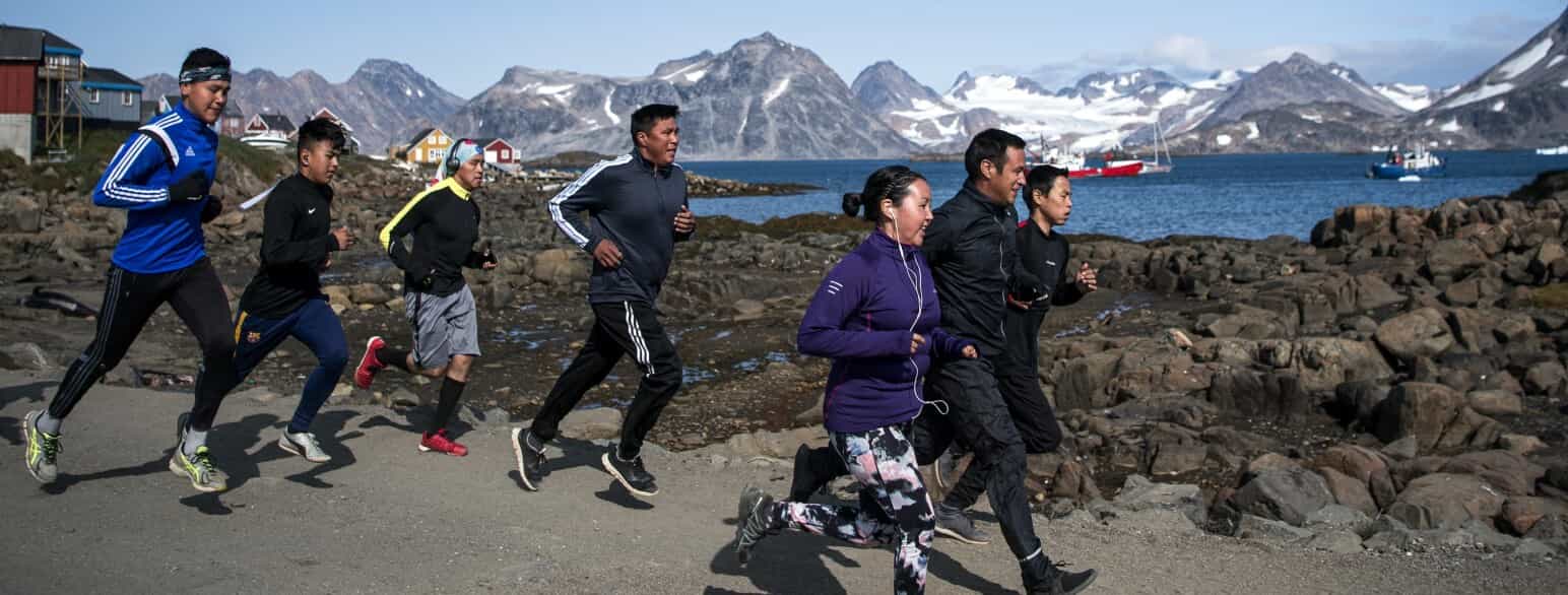 Halvmaraton d. 18. august 2019 i Kulusuk, Ammassalik distrikt. Der er i Grønland fem sundhedsregioner, hver med et enkelt regionssygehus