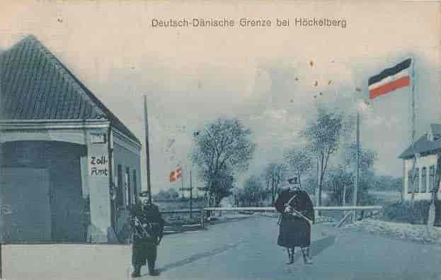 Den dansk-tyske grænse før 1920. Postkort.