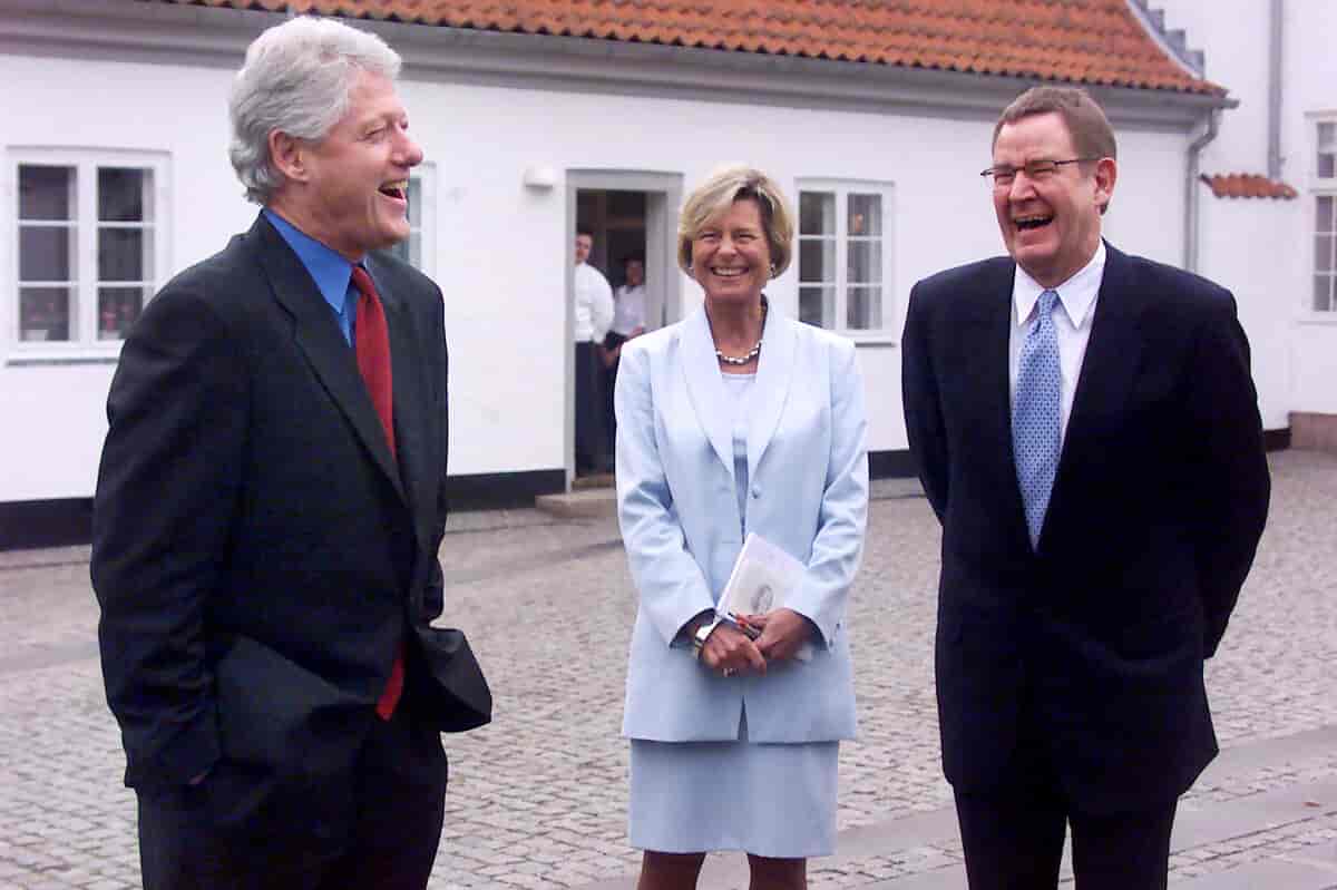 Bill Clinton, Lone Dybkjær og Poul Nyrup Rasmussen