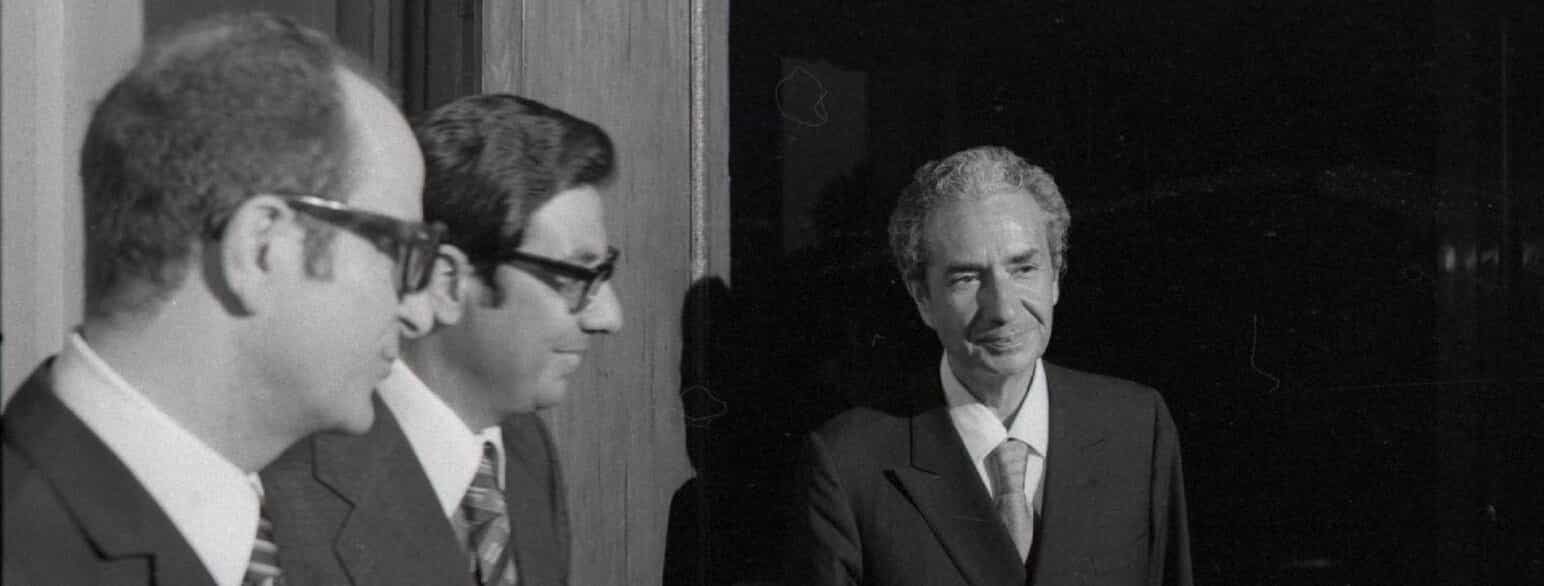 Aldo Moro (th.) under regeringsforhandlinger i 1973.