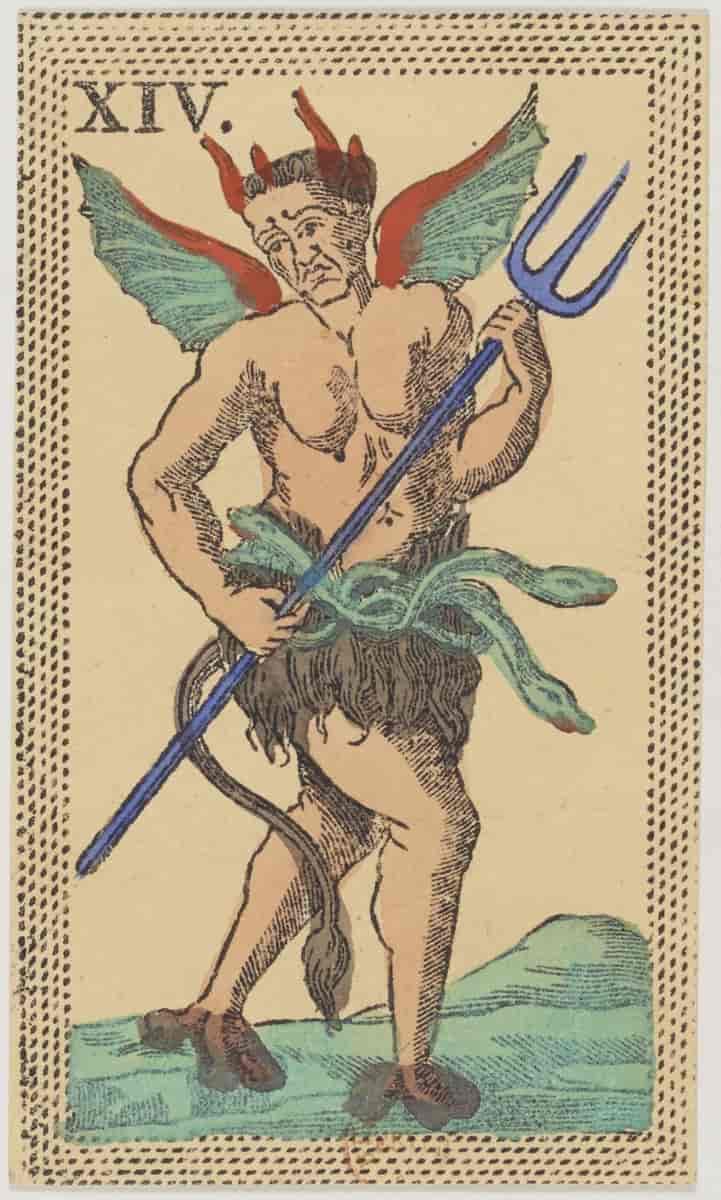 Tarotkort præget med romertal.