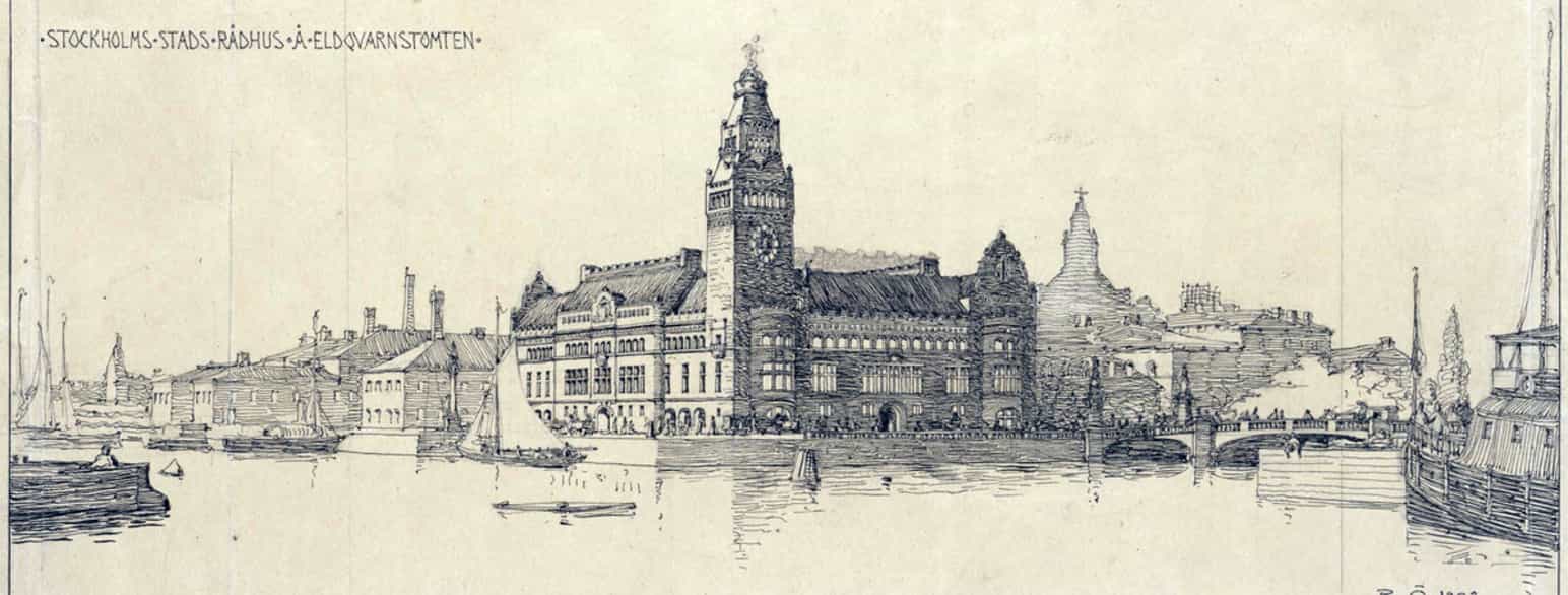 Ragnar Östbergs oprindelige forslag til rådhus, 1902