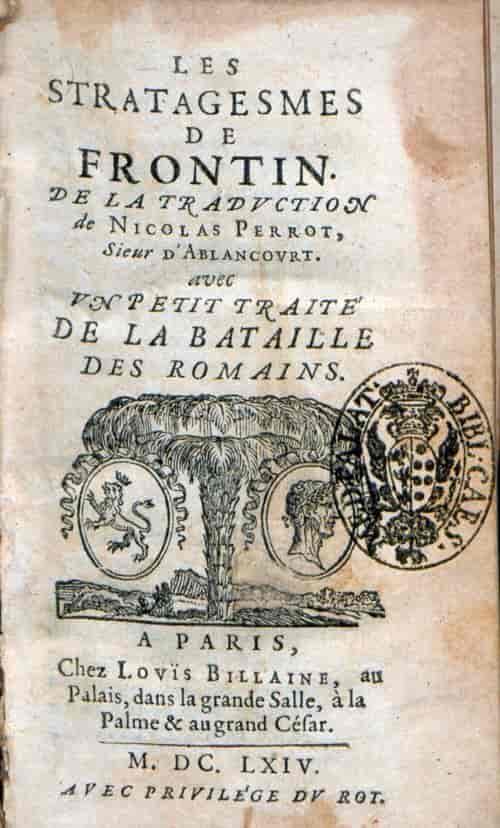 Titelblad "Les Stratagesmes", 1664