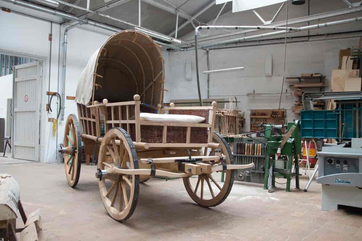 Rekonstruktion af kuskevogn fra 1500-tallet.