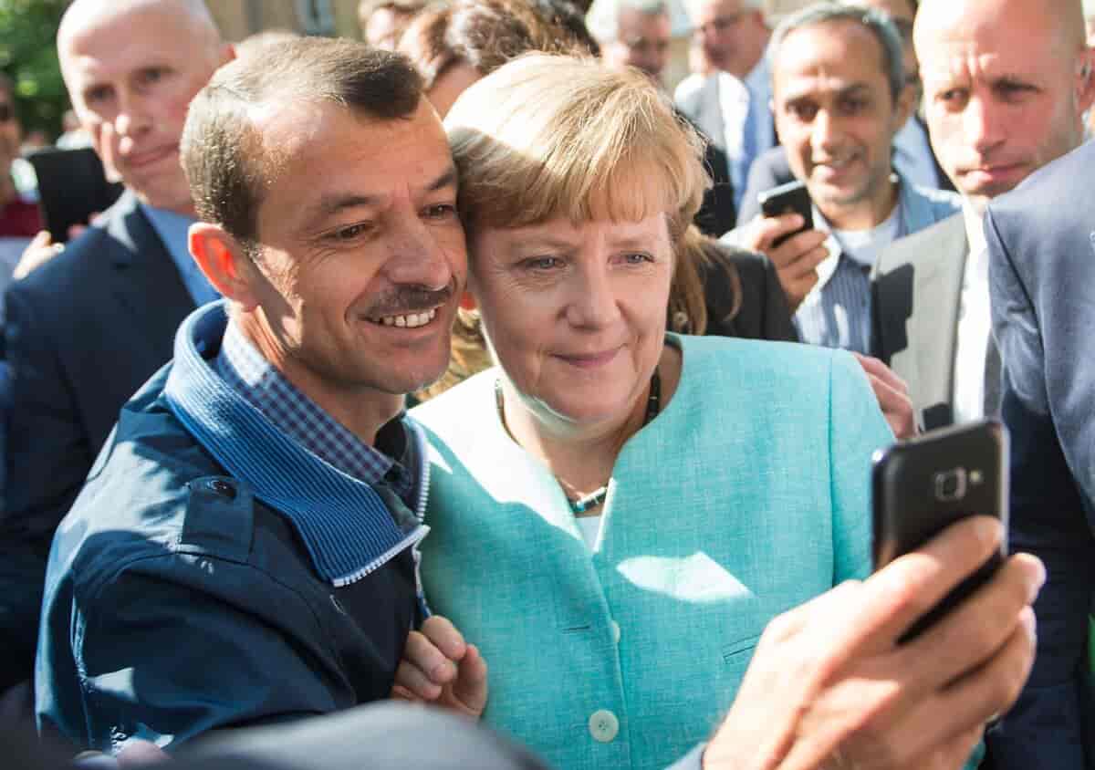 Merkel og flygtning