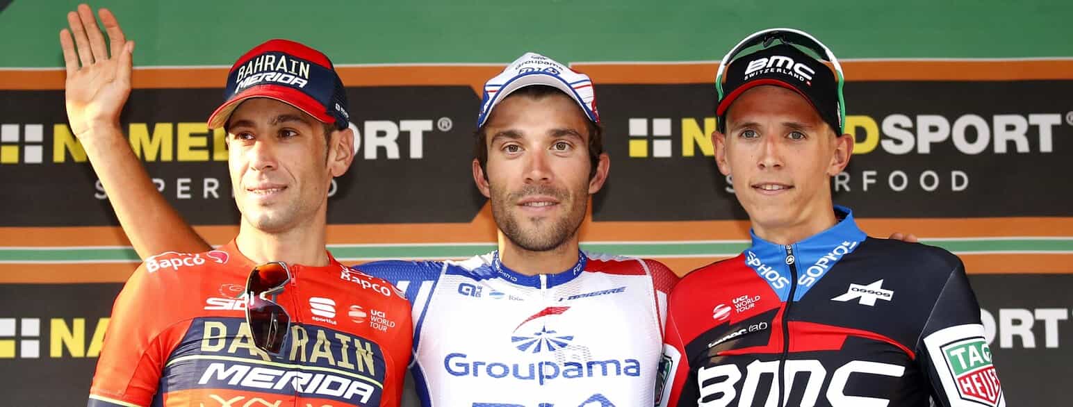 Vincenzo Nibali (i midten) vandt Lombardiet Rundt i 2018