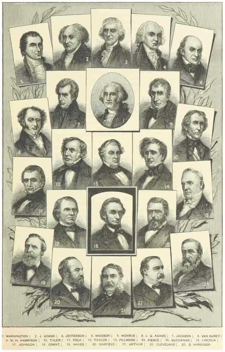 USA's første 23 præsidenter.
