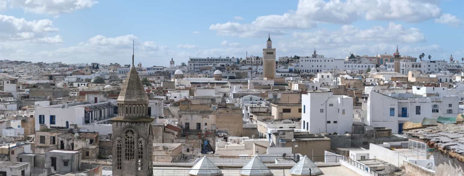 Udsigt over medinaen, den gamle by, i Tunis.