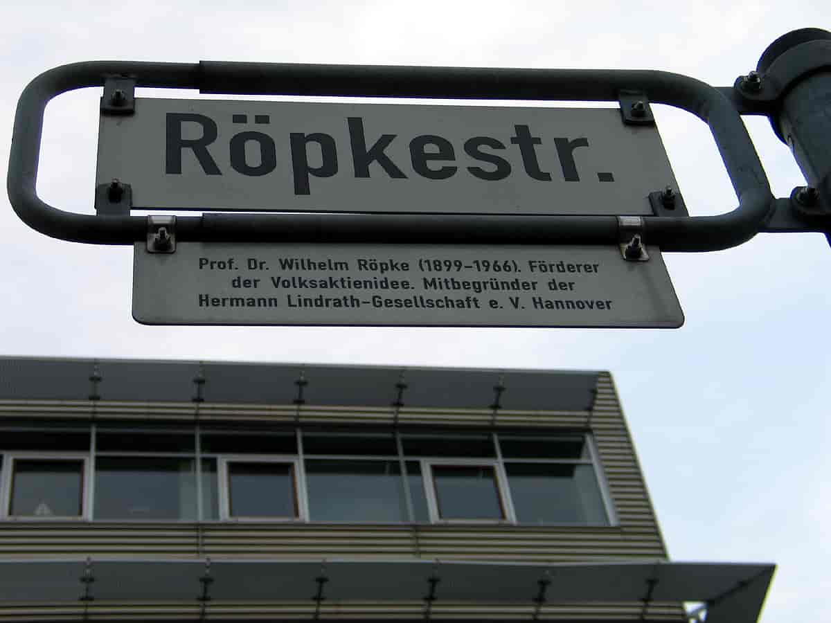 Gade i Hannover opkaldt efter Wilhelm Röpke