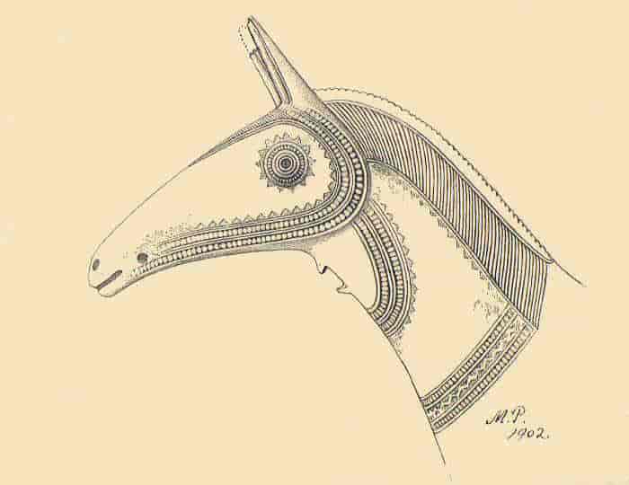 Tegning af hestens hoved
