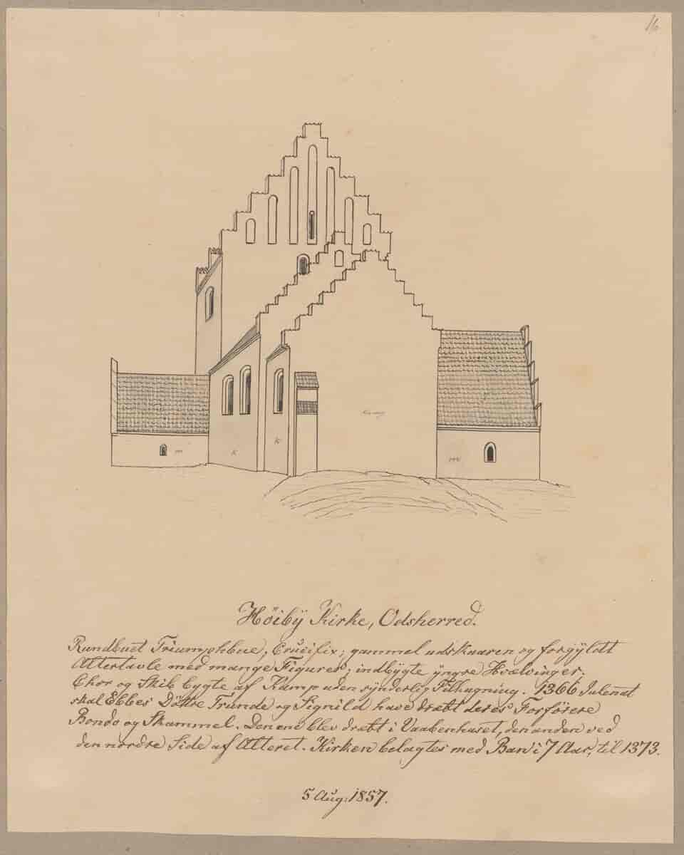 Tegning af Højby Kirke