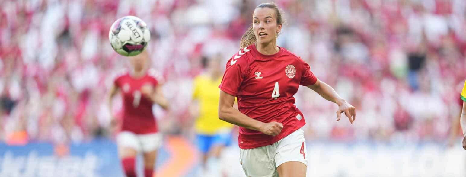Rikke Sevecke i venskabskampen mellem Danmark og Brasilien den 24. juni 2022