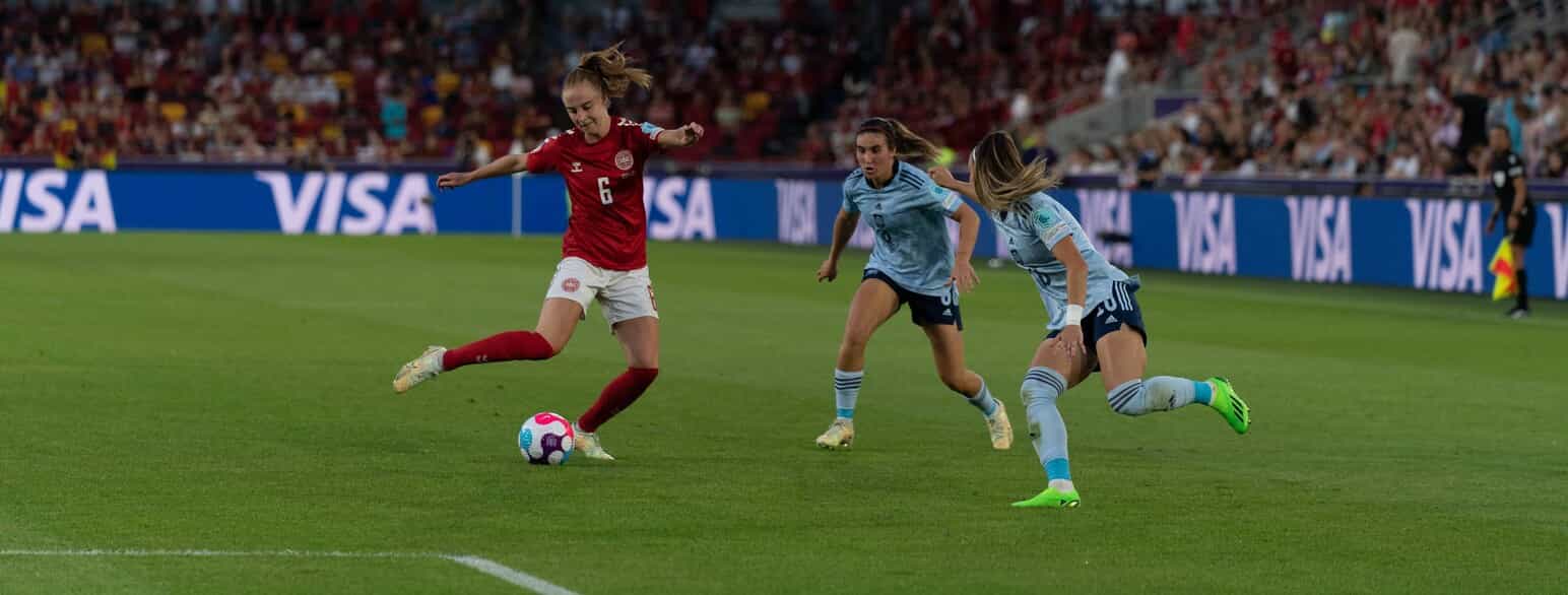 Karen Holmgaard i EM-kampen mellem Danmark og Spanien den 16. juli 2022