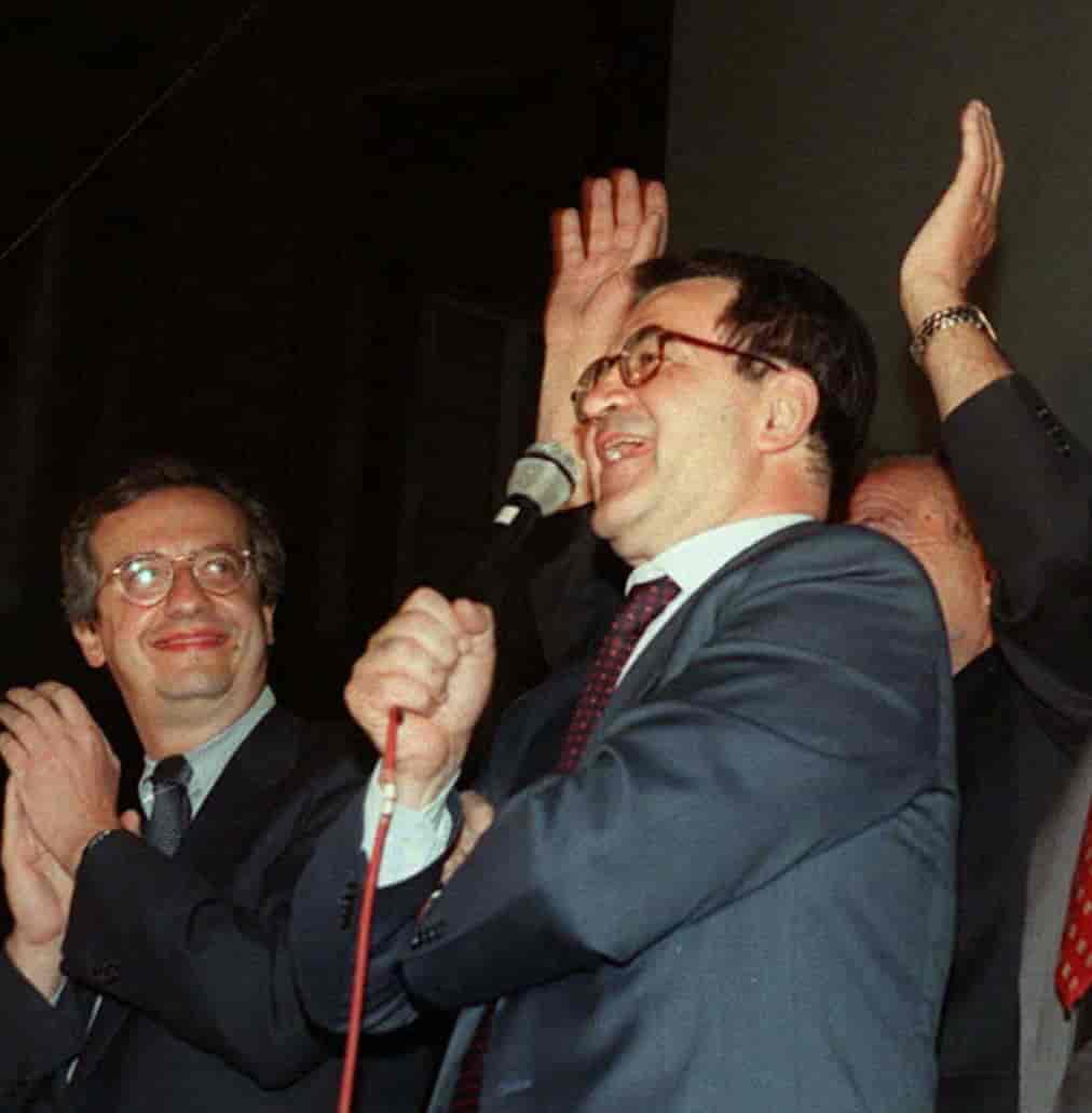 Walter Veltroni og Romano Prodi i 1996.