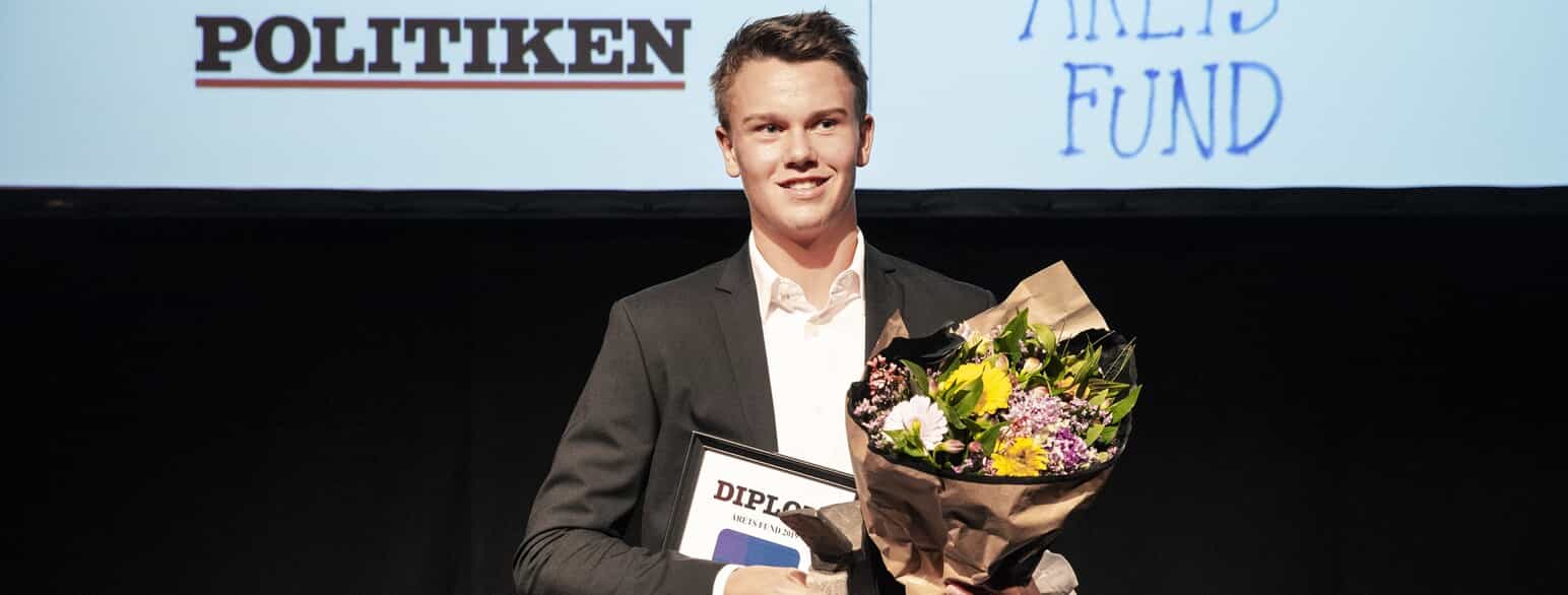 Tennisspilleren Holger Rune modtager prisen Årets Fund 2019
