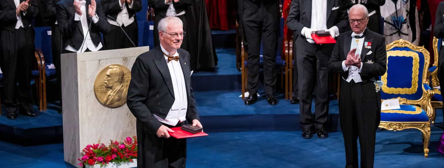 Morten Meldal blev tildelt Nobelprisen i kemi i 2022. Her er han fotograferet under prisoverækkelsen i Stockholm samme år 