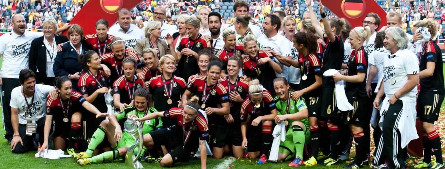 Tyskland har vundet EM i fodbold for kvinder otte gange, senest i 2013, hvorfra dette foto stammer