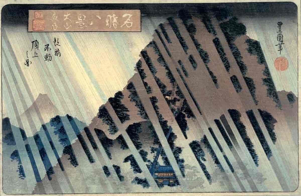 Bjerget Ōyama fra serien Otte berømte udsigter