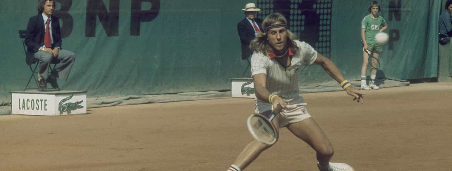 Björn Borg vandt French Open seks gange i perioden 1974-1981. Her ses han i 1976, hvor han røg ud i kvartfinalen