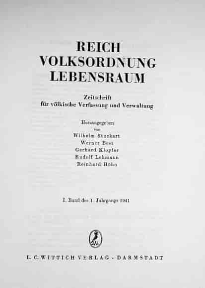 Forsiden af Zeitschrift für völkische Verfassung und Verwaltung