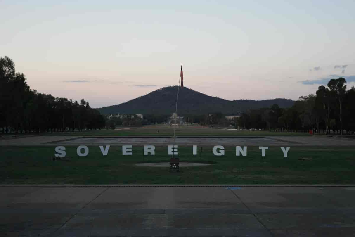 Sovereignty sign outside Parliament, Canberra