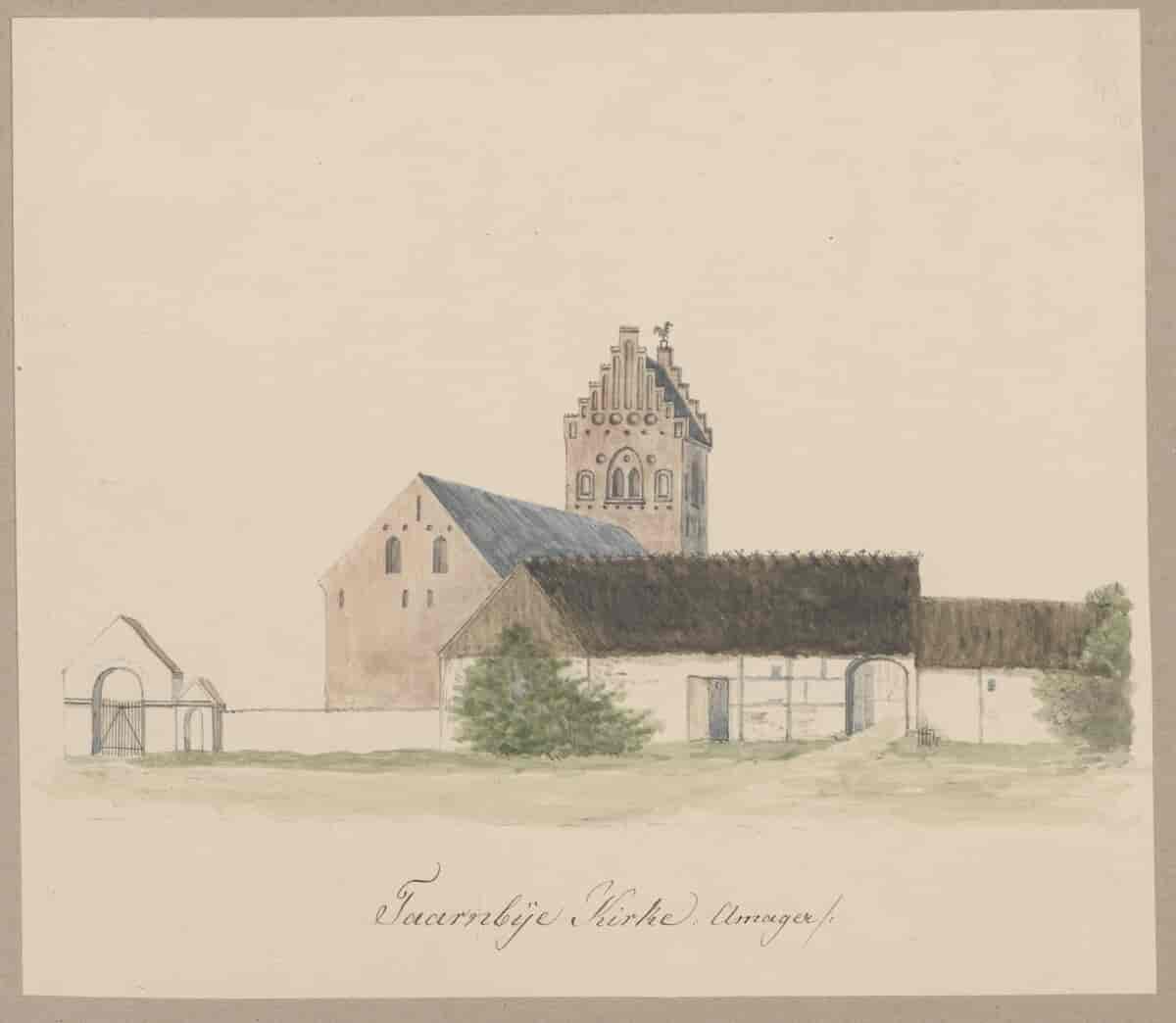 Tegning af Tårnby Kirke