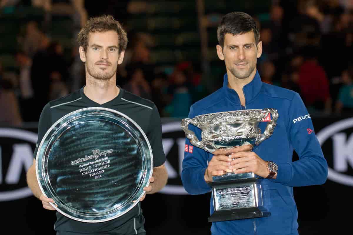 Andy Murray og Novak Djokovic 