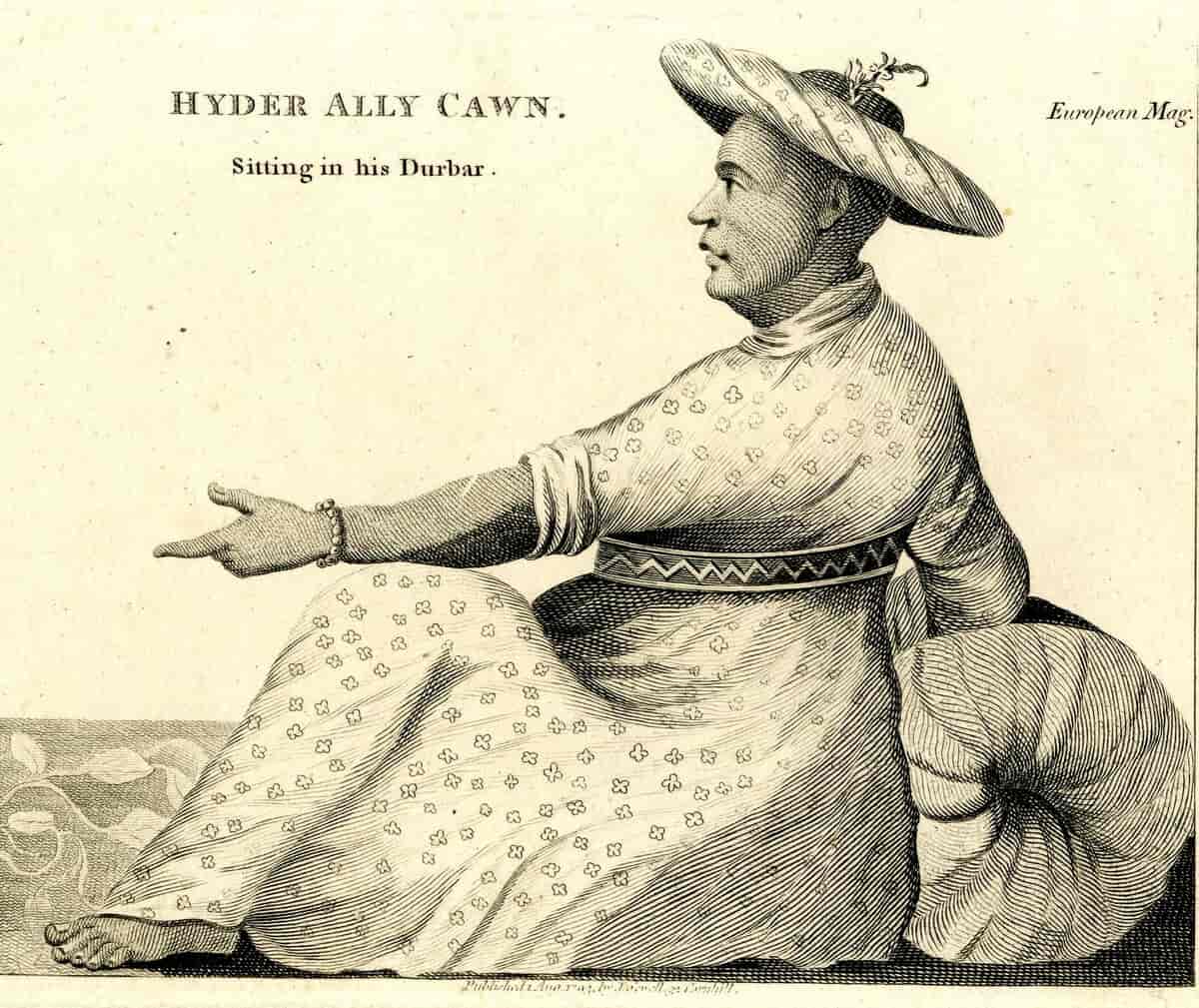 Hyder Ally Cawn siddende i sin Durbar, 1793