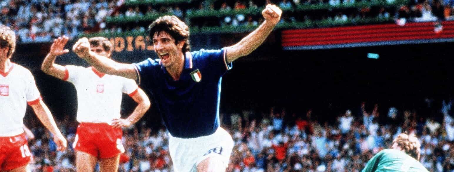 Paolo Rossi jubler over en scoring ved VM i 1982