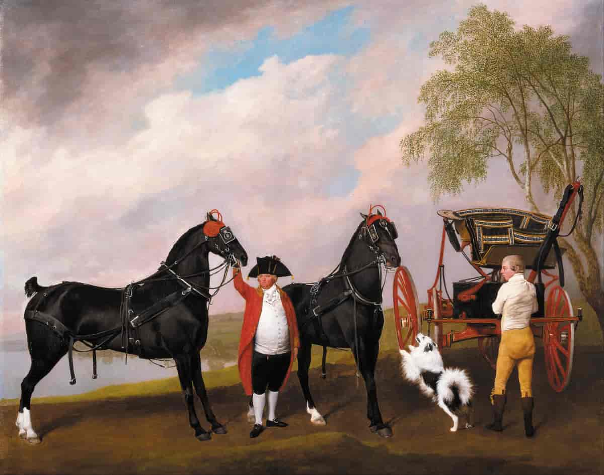 George Stubbs' maleri med prinsen af Wales' faeton, 1793.