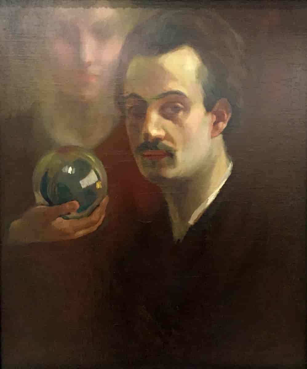 Selvportræt og muse, olie på lærred, 1911