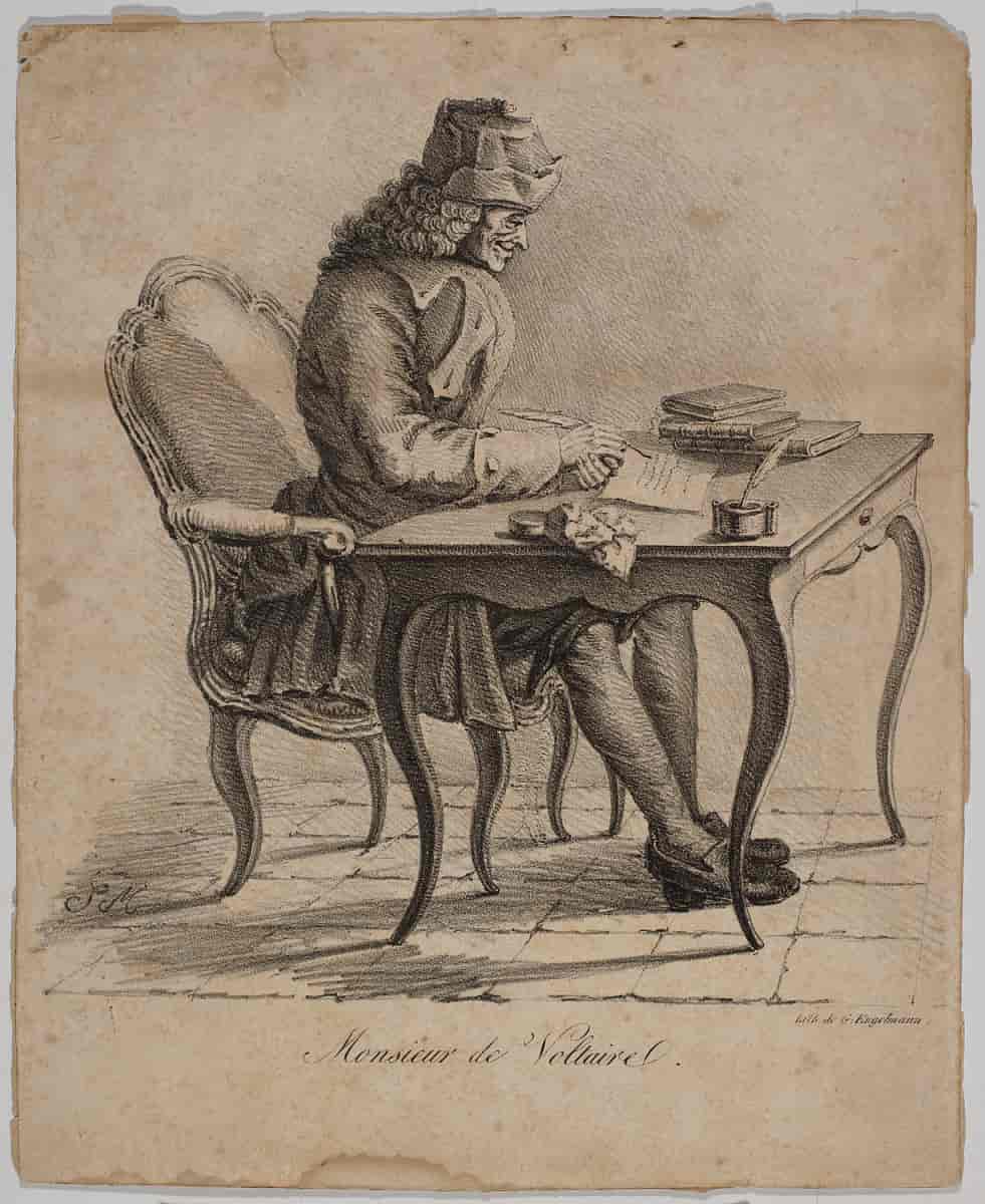 Voltaire ved skrivebord