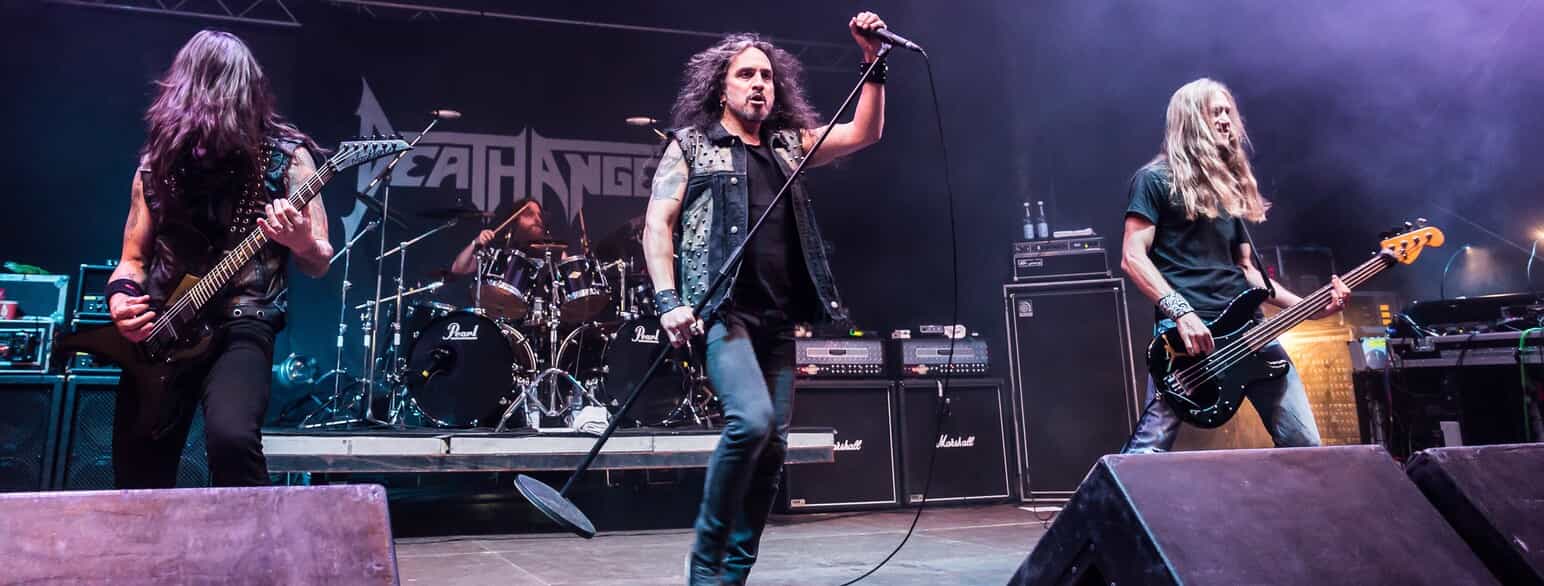 Det amerikanske thrash metal-band Death Angel (dannet i 1982) ved en koncert i 2018