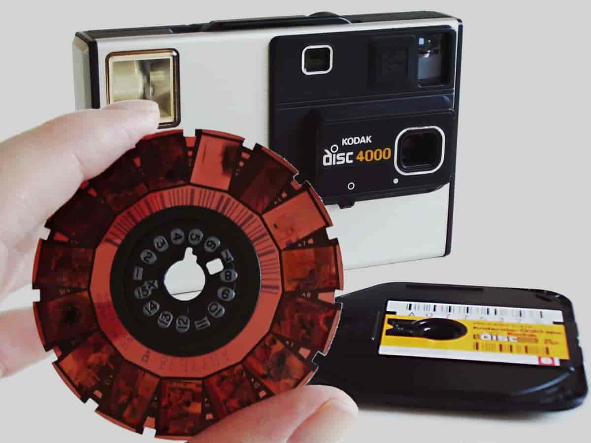Disc film systemet med film og kamera