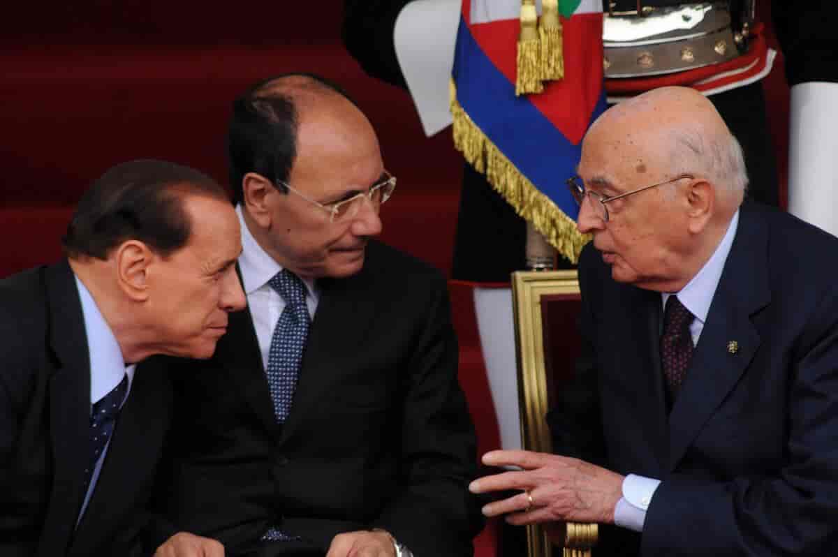 Silvio Berlusconi, Renato Schifani og Giorgio Napolitano i 2008.