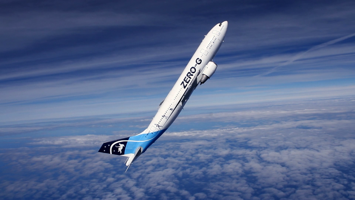 ESA's Airbus A300 under en parabolsk flyvning