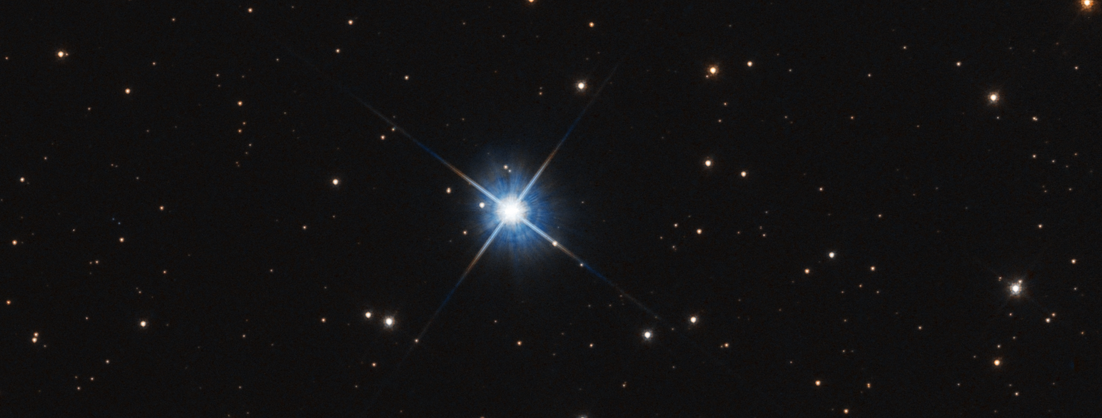 Den hvide dværg LAWD 37 fotograferet med Hubble-teleskopet i 2023.
