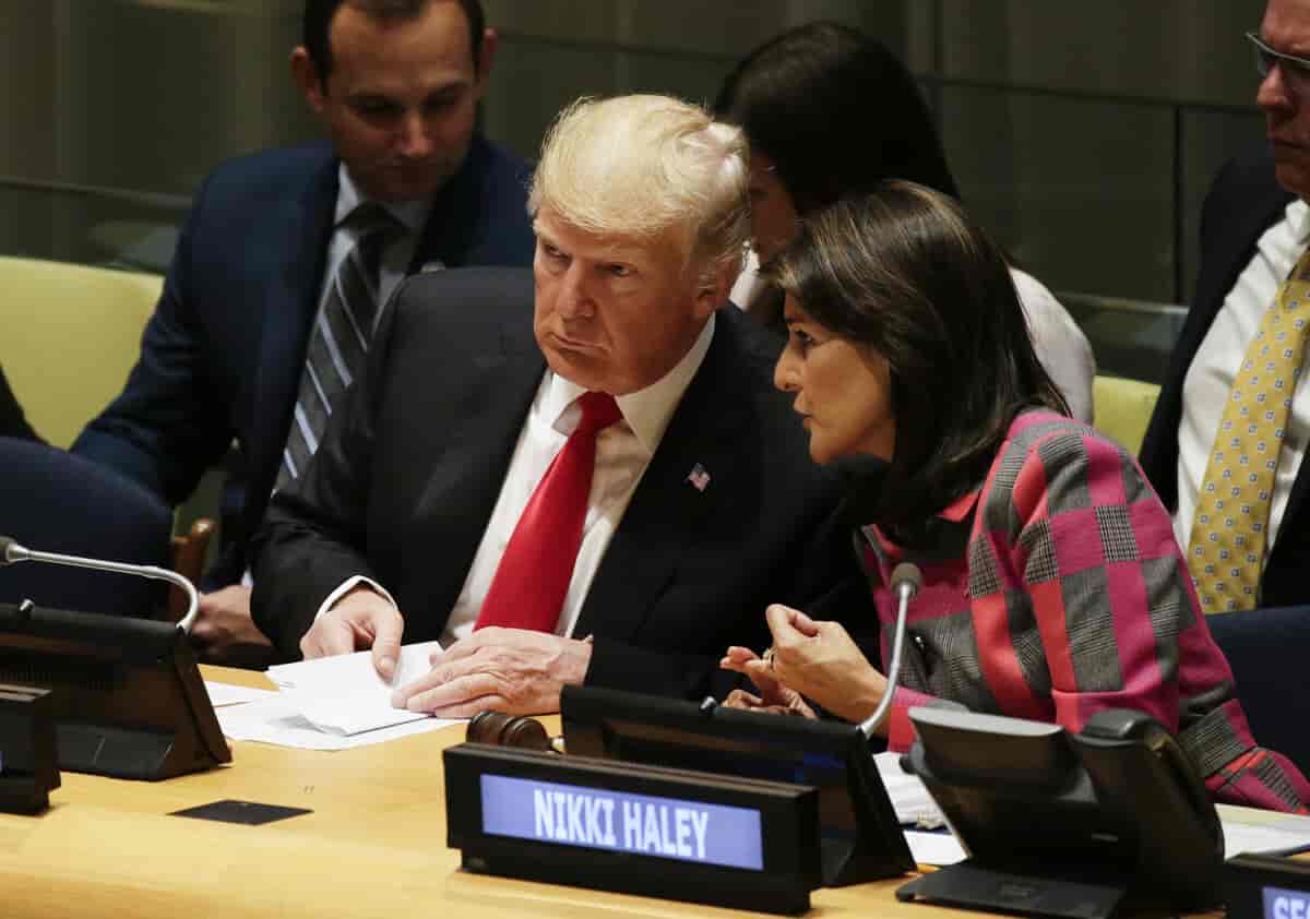Nikki Haley og Donald Trump, FN, New York, 2018.