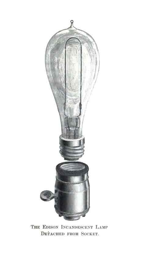 Demonstration af den lethed, hvormed en Edison-lampe kan udskiftes