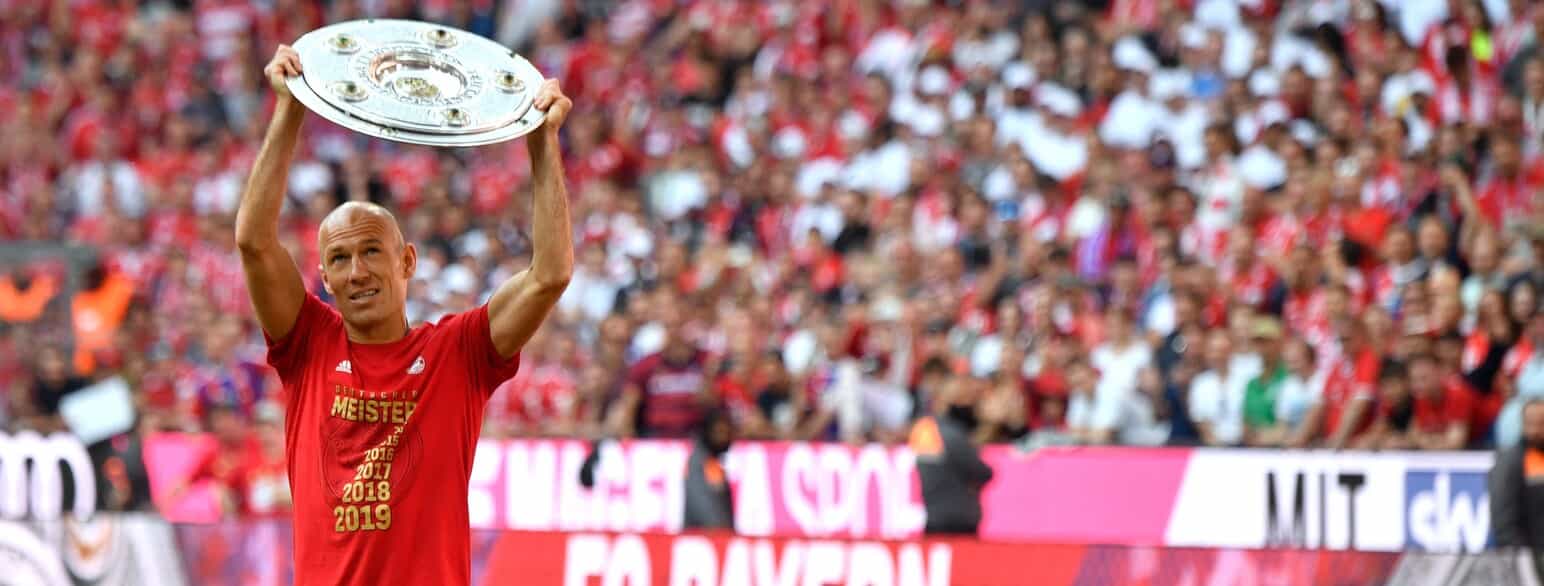 Arjen Robben fejrer det tyske mesterskab i 2019
