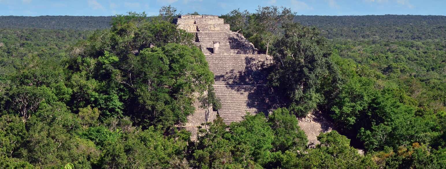 Calakmul var en af de vigtigste mayabyer. I dag ligger ruinerne i regnskoven i statens sydøstlige hjørne, ca. 35 km nord for Guatemala