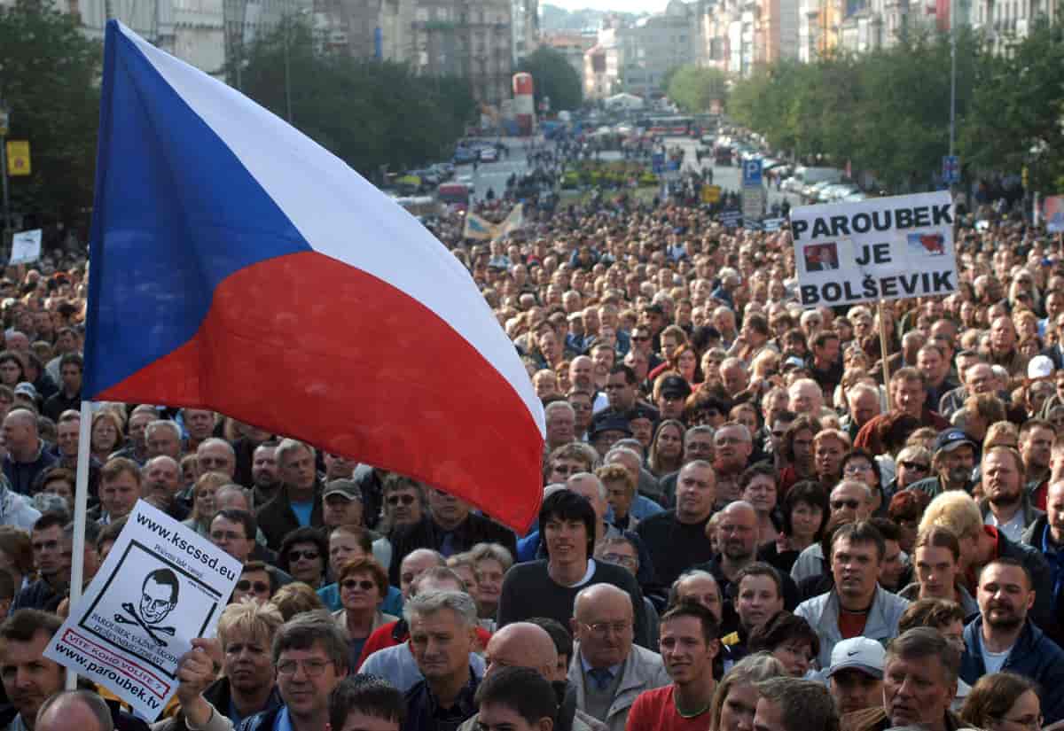 Demonstration mod Paroubek i Prag 2006.