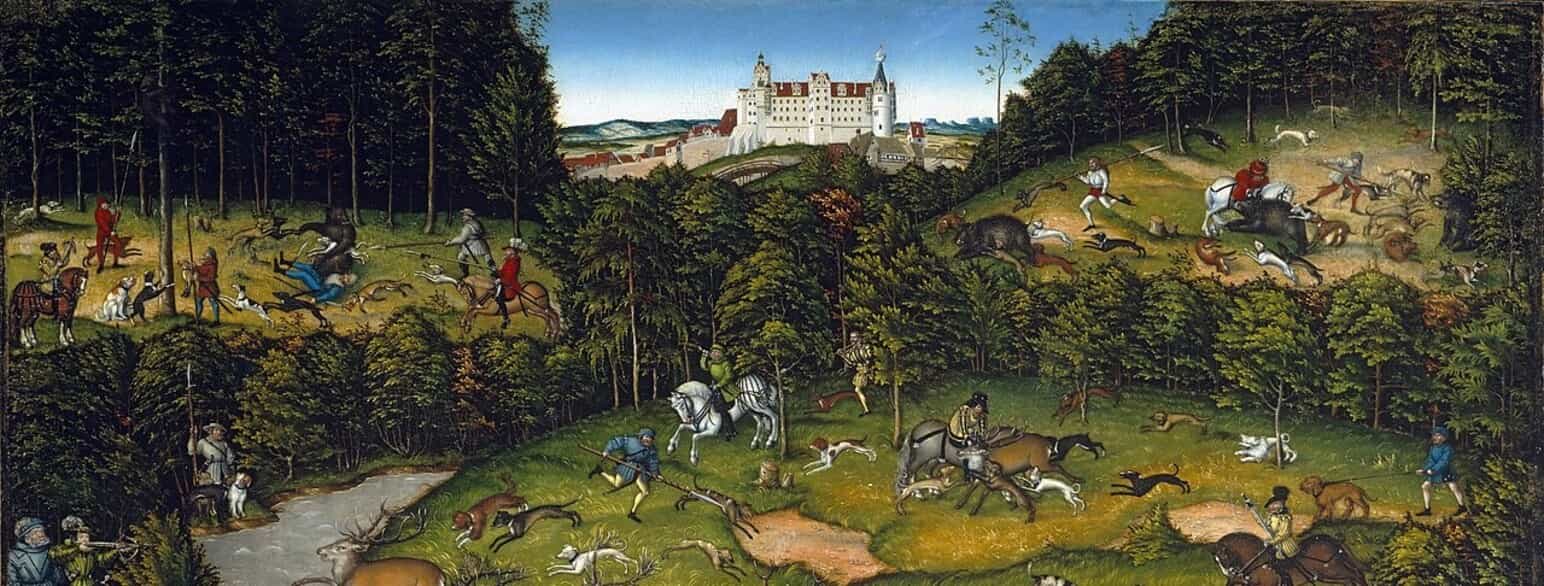 "Hofjagd bei Schloss Hartenfels", 1540