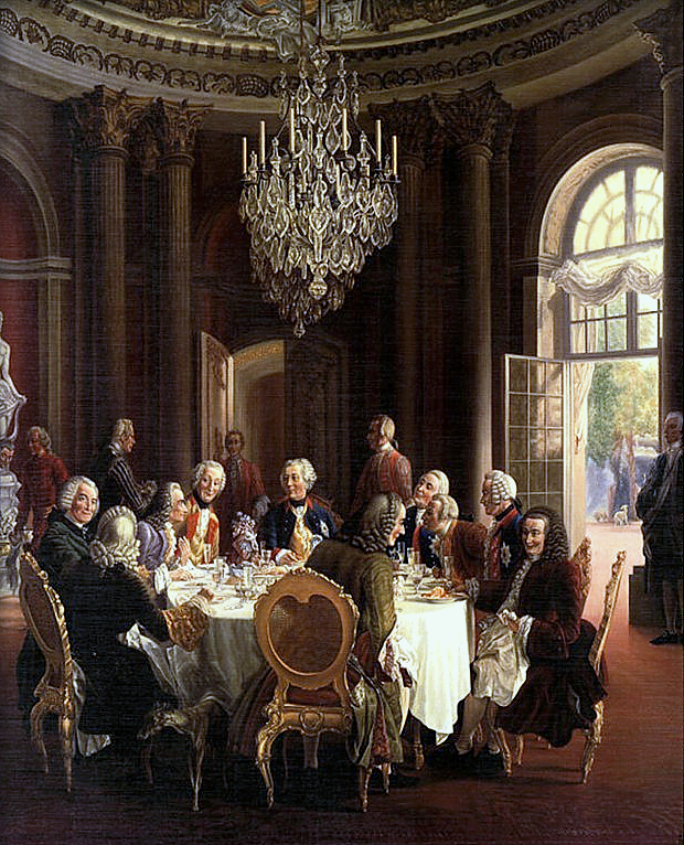 Middagsselskab hos Frederik 2. den Store