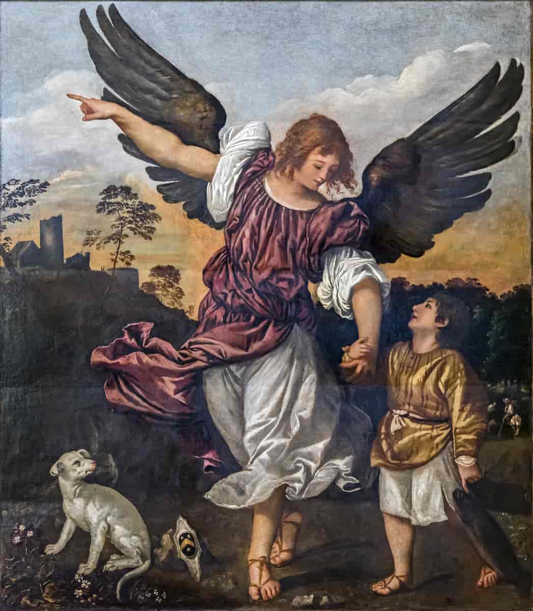 Tobias og englen Rafael. Ca. 1542.