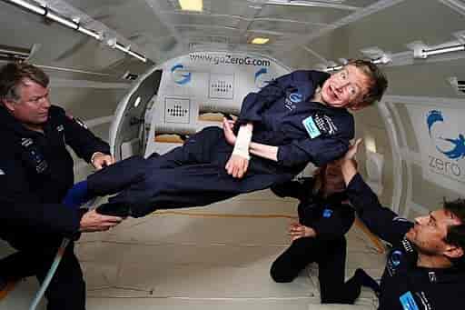 Stephen Hawking i vægtløs tilstand i 2007